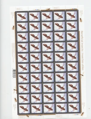 5 MINIPANES, SOUVENIR SHEET AND FDC FV$17.34 INSECT DEFINITIVES - Image 1 of 4