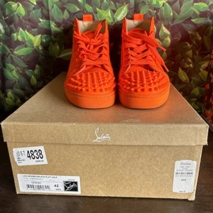 Christian Louboutin Herren Lou Spikes Orange Fizz Sneaker Gr. 42 Top Zustand - Bild 1 von 8