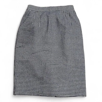 Юбка-карандаш Norton McNaughton размер 8 винтажная шерстяная смесь синяя серая офисный бизнес - Изображение 1 из 4