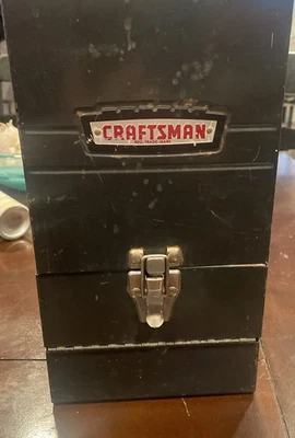 Vintage Chrome Craftsman  Electric 3/4" Drill And Metal Carrying Case Works  USA - Image 1 of 4