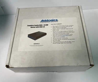Addonics Sapphire Family DVD+/-R/RW Burner with USB 3.0 (Model: SDRWU3) - Image 1 of 4