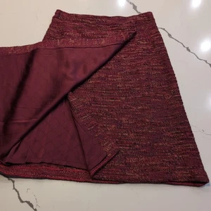 Falda Tejida Gris St. John Couture Marie Parte Inferior Talla 10 Multicolor Envoltura FauX - Imagen 1 de 9