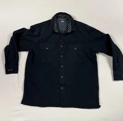 Levi Strauss Navy Blue Faux Suede Lined Shirt Size Mens L - Изображение 1 из 4