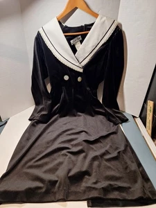 VTG Joseph Bruno Big Collar Dress, Womans 11/12, Maxi, Polyester, 1980s Look - Picture 1 of 7