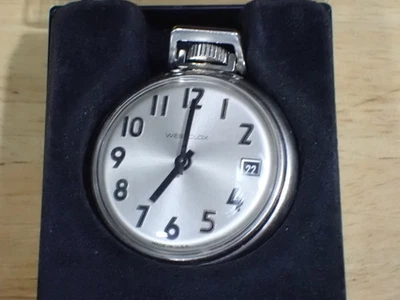 Westclox Mark 400 Dollar Wind Pocket Watch runs with Date & Box - Image 1 of 4