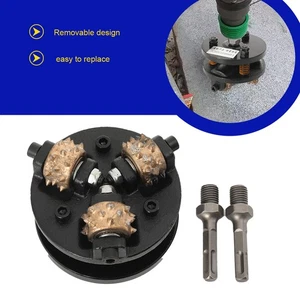 Dreikopf Legierung Schleifscheibe Beton Wand Walze Platte Meißeln Hammerkopf - Bild 1 von 12