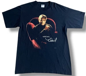 T-shirt vintage anni 90 Neil Diamond 1998-1999 World Tour nera taglia large band maglietta - Foto 1 di 6