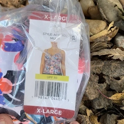 Traje de baño Tankini Anne Cole X-Large para mujer estampado floral UPF 50 Foto 1 de 4