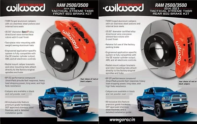 Kit completo de frenos grandes para camioneta Wilwood TX6R, se adapta a Dodge Ram 2500.3500 2014-23 Foto 1 de 4
