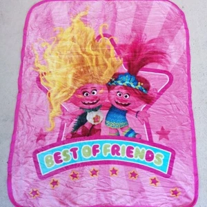 Kids Girls All Season Trolls Fur Fluffy Fleece Mink Blanket Polar Throw - Picture 1 of 1