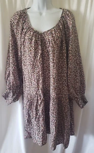 H&M Damenkleid Foral Midi Maxi abgestuft Cottagecore Bauer Langarm V-Ausschnitt M - Bild 1 von 6