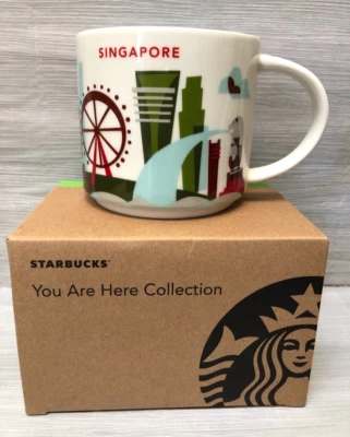 Singapore Starbucks coffee Cup Mug 14oz You Are Here Collection NEW Merlion City - Image 1 of 4