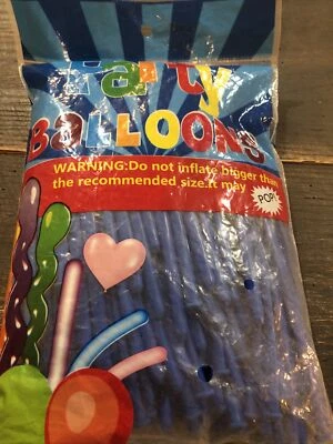 "100 globos de tira larga de látex para atar fiesta animal 46"" azul" Foto 1 de 4