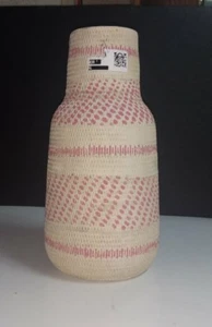 Threshold 12" Earthenware Pink & Cream Textured Weave Design Gourd Vase - Picture 1 of 9