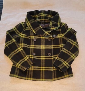 TRIBAL Wool Blend Green Black Plaid Jacket Coat Women Size 10 NICE! - Picture 1 of 7