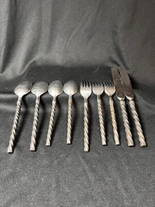 Vajilla Hampton Plateros BRADE negra mango trenzado 9 piezas cuchillo de horquilla cuchara - Imagen 1 de 7