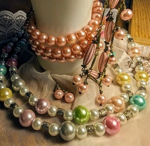 Lote de 4 joyas mixtas pastel de perlas - Imagen 1 de 8