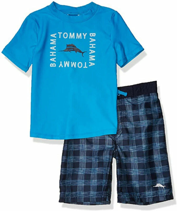 Tommy Bahama Boys L/S Blue 2pc Rashguard Set Size 2T 3T 4T 4 5 6 7 - Image 1 of 1