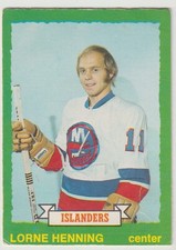 1973-74 OPC Lorne Henning Card #218 New York Islanders Light Back