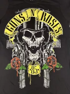 Camiseta negra Guns N' Roses 1985 talla pequeña calavera sombrero diseño rosas - Imagen 1 de 7
