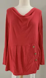 Top donna misto modal soft surroundings taglia L pieghettato bottoni finti usato in ottime condizioni - Foto 1 di 5