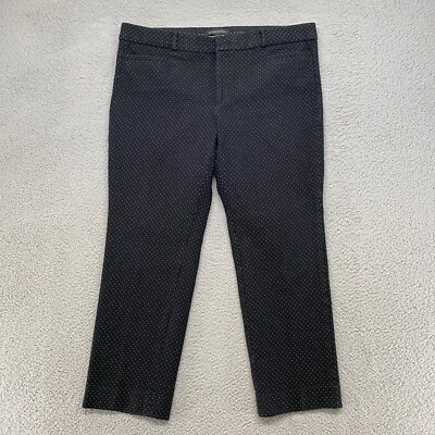 Pantalones de vestir Banana Republic para mujer 14 Sloan rectos trabajo oficina negros a lunares Foto 1 de 4