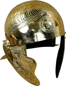 Roman Cavalry Embossed Helmet 18 G Brass LARP Helmet For Cosplay & Home Decor - Picture 1 of 4