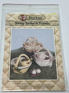 Bunny Basket Lamb Chick Craft Sewing Pattern UNCUT Patch Press Vintage 80s - Picture 1 of 2