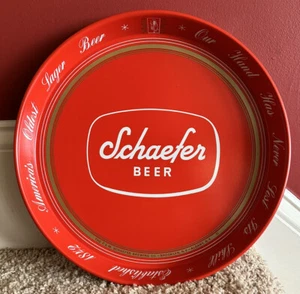 VINTAGE BAR 11 3/4" 1971 CANCO SCHAEFER BIER METALL SERVIERTABLETT - Bild 1 von 9