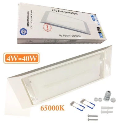 LAMPADA DI EMERGENZA A LED SLIM  AD INCASSO LUCE FREDDA 6500K IP40 4W 270LM - Immagine 1 di 3