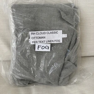 Restoration Hardware Cloud Classic ONE Ottoman SLIPCOVER ONLY PerText Fog - Picture 1 of 4