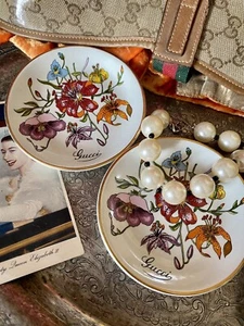 Rare Vintage GUCCI Accornero Floral Trinket Dish 1970s Designer Home Decor GG - Bild 1 von 12