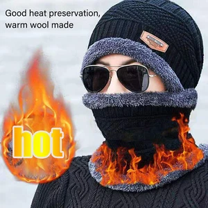 2 Pcs Beanie Hat Neck Warmer Great Warmth Lightweight Soft Winter Beanie Hat - Picture 1 of 7