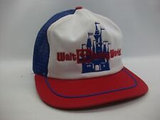 Vintage Walt Disney World Hat Red White Blue Olympian 80's Snapback Trucker Cap