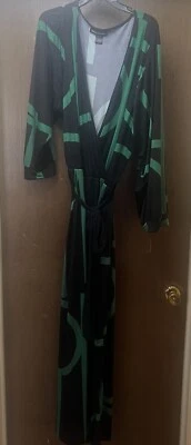 Новый Ashley Stewart размер 26/28 подпоясанный комбинезон зеленый и черный - Изображение 1 из 4