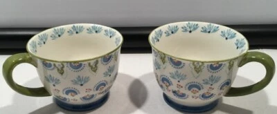 2 14 унций Chloe печати богемное бутик кофейные кружки керамики зеленый синий красный белый - Изображение 1 из 4