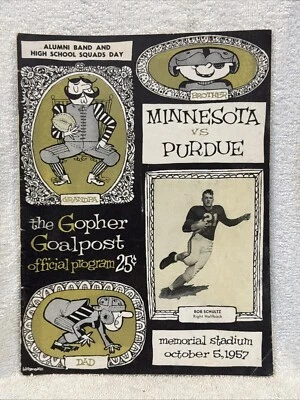 VINTAGE Minnesota Gophers vs. Purdue Boilermakers 10-5-1957 Football Program! - Image 1 of 4