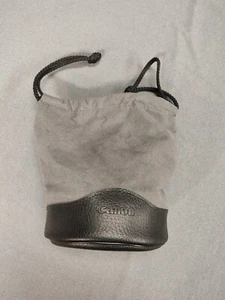 Canon LP 1319 Grey & Black Lens Case Leather Bottom Draw String - Bild 1 von 6