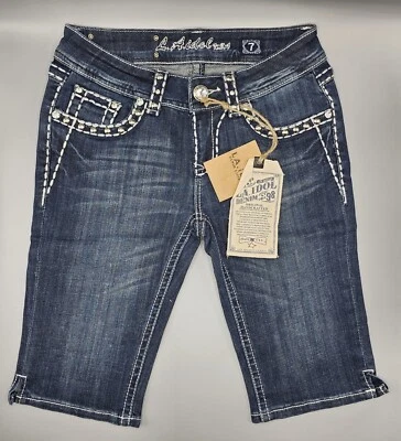 Bermuda jeans LA Idol júnior bermuda jeans júnior ajuste reto curta - Imagem 1 de 4