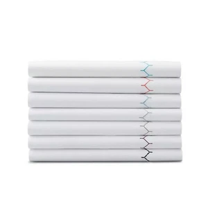 John Robshaw $120 Stitched White Twin Flat Sheet Organic Cotton 68" x 98" - Picture 1 of 5