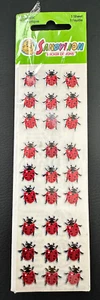 Pegatina Sandylion Ladybug prismática 1 hoja insectos nuevo en paquete sellado álbum de recortes de colección - Imagen 1 de 3