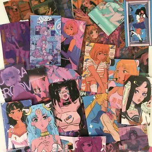 50 Stck. Retro-Stil Dere Punk seltsame Anime Mädchen Notizbuch Laptop Aufkleber Pack - Bild 1 von 9