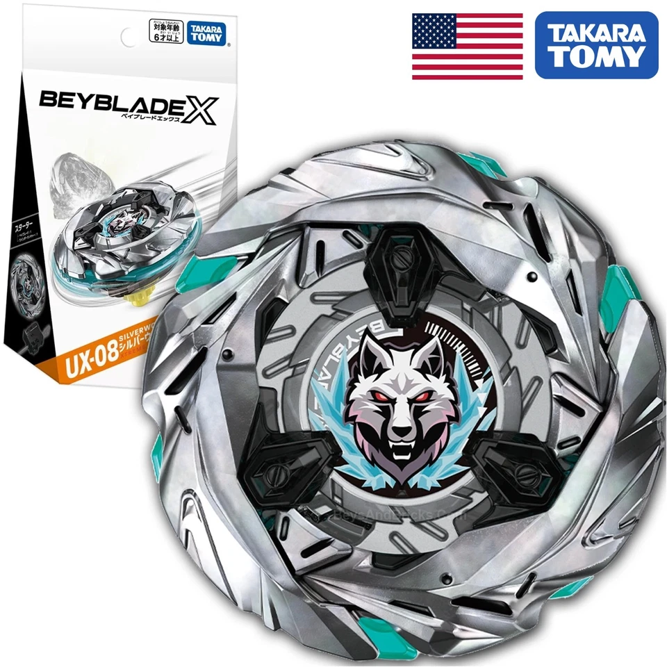 TAKARA TOMY Silver Wolf 3-80FB Beyblade X Starter UX-08 - ¡VENDEDOR DE EE. UU.! Foto 1 de 4