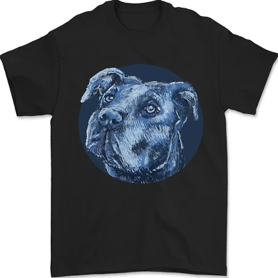 Pitbull Cane Portrait T-Shirt 100% Cotone - Immagine 1 di 4