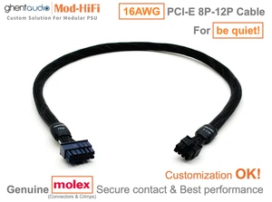 ⚡️16AWG PCI-E GPU 8P Cable for be quiet! Pure Power 12 M 1200W...-📏70cm/27 inch - Picture 1 of 8