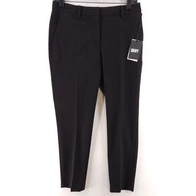 Pantalones de vestir DKNY Essex ajustados de tiro medio negros con cremallera clásicos para mujer talla 4P Foto 1 de 4