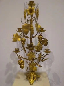 ANCIEN BOUGEOIR/AUTEL/CHATEAU/CHANDELIER/FIN XIXé/H.69c/FLEUR LYS/5 BOUGIES/epis - Picture 1 of 9