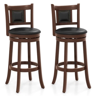 30.5" Swivel Bar Stool Set of 2 Counter Height Bar Stools Armless Chairs for Pub - Image 1 of 4