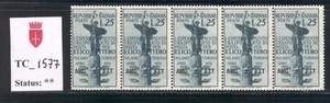 TC_1577. TRIESTE FTT. Strip (5) 1954 ESPERIMENTO POSTA ELICOTTERO. Sas 199. MNH - Picture 1 of 1