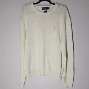 VTG Polo Ralph Lauren Sweater Men’s XL Fisherman Knit Wool Cotton Logo Preppy - Picture 1 of 5